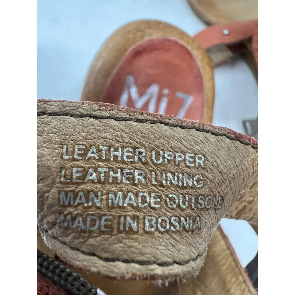 Miz Mooz Farley Genuine Leather Wedge Sandals in Blush EU 40
